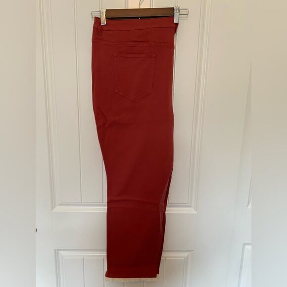 LOGO By Lori Goldstein Cottagecore Stretch Twill Ankle Pants W/Lace Detail 24W - Picture 4 of 9